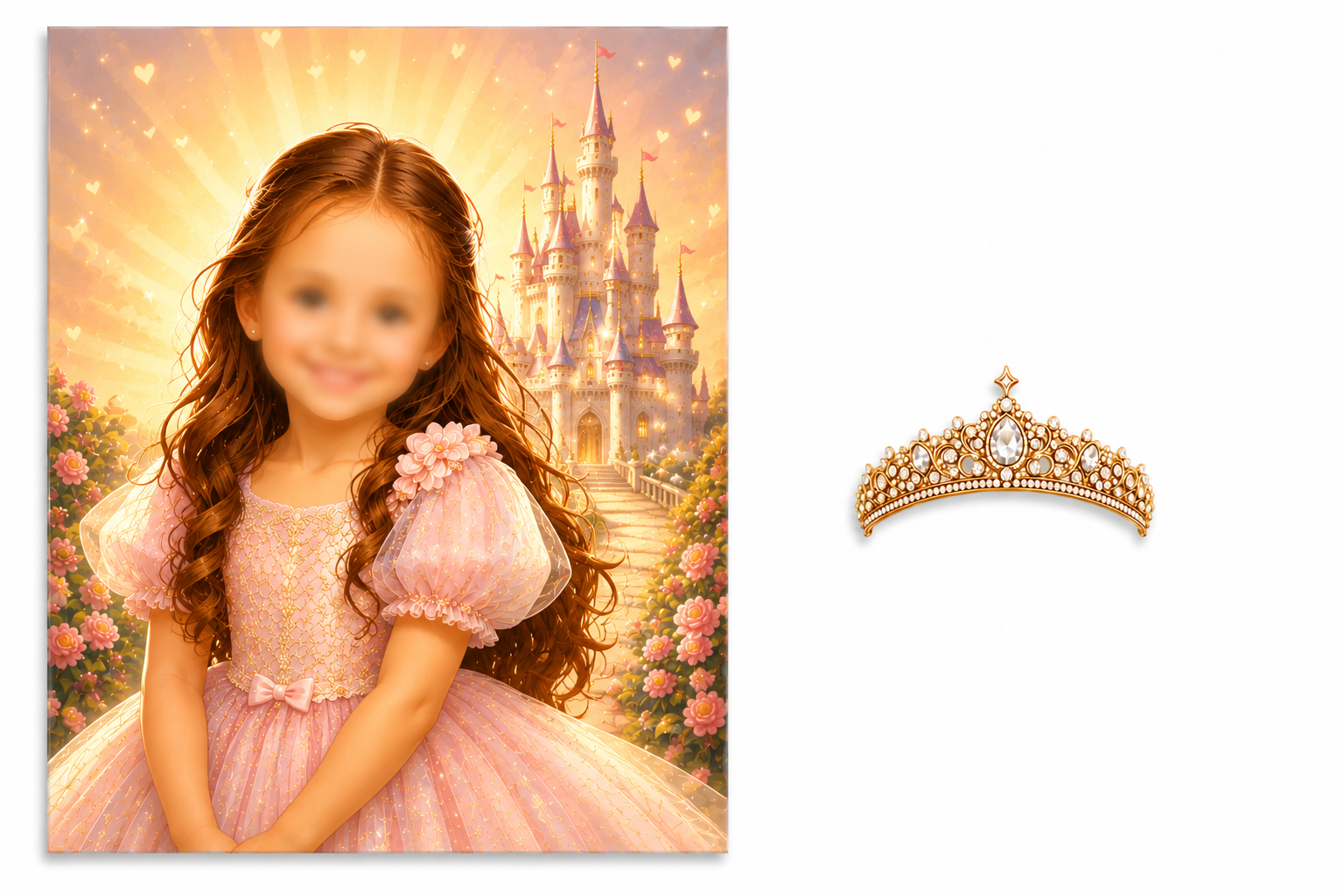 Custom Princess Party Game | Pin the Crown on the Princess Personalized Poster