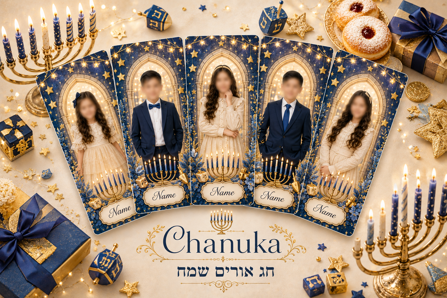 Personalized Photo Place Cards for Jewish Holidays & Celebrations