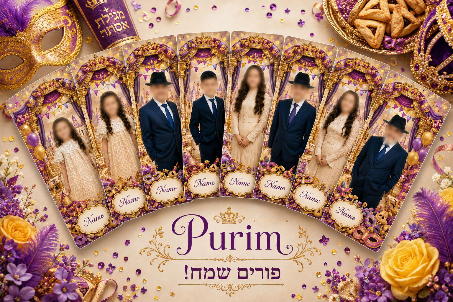 Personalized Photo Place Cards for Jewish Holidays & Celebrations